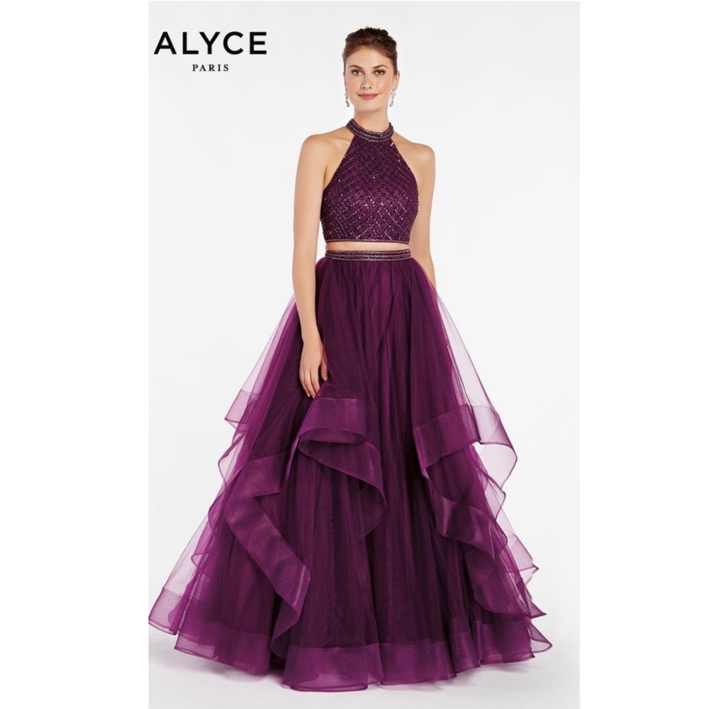 60514 Alyce purple formal dress